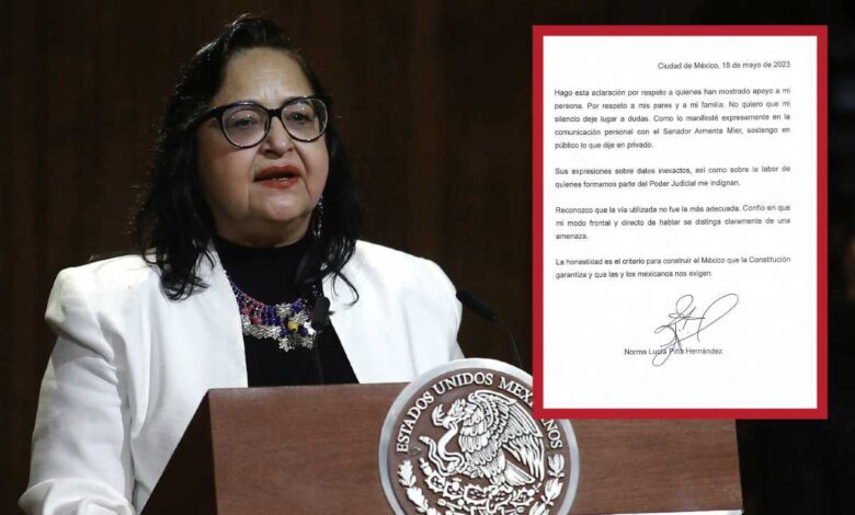 Ministra Piña reconoce mensajes a Armenta
