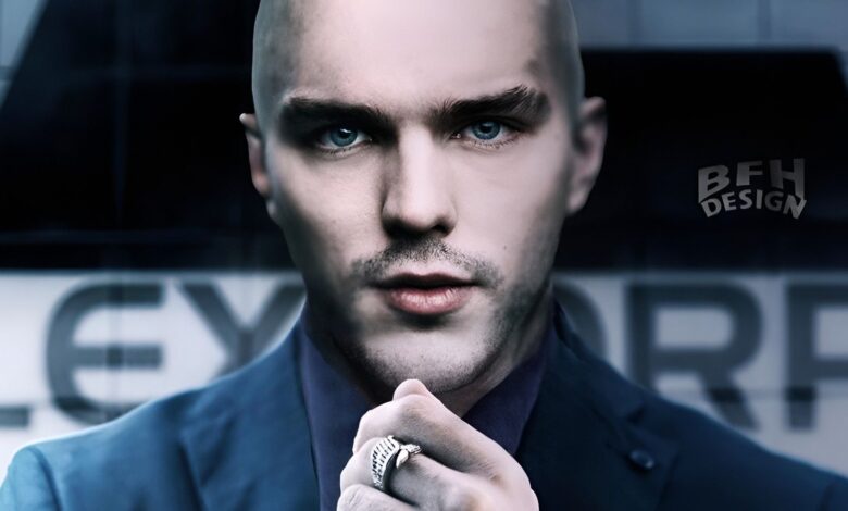Fan art of Nicholas Hoult with a shaved head as Lex Luthor in Superman: Legacy.