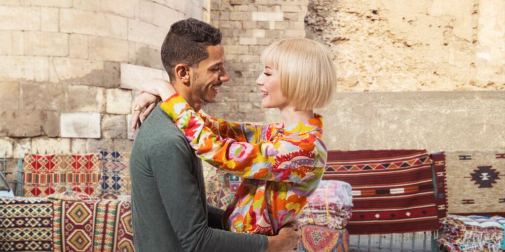 Nicole & Mahmoud 90 Day Fiancé looking at each other and smiling