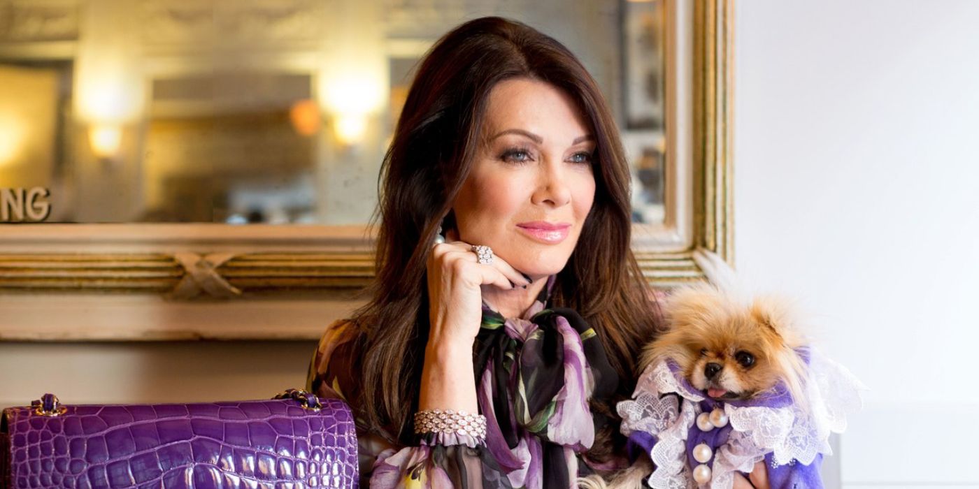 Lisa Vanderpump from Vanderpump Rules with her dog
