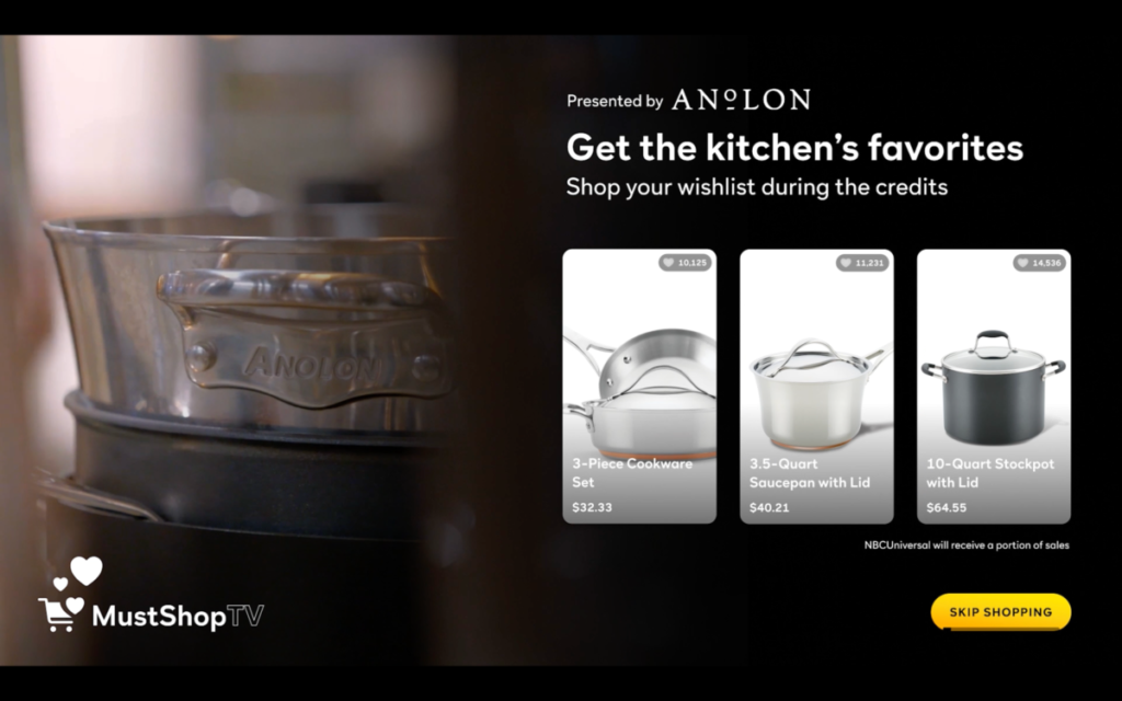 Peacock lanza oficialmente 'Must ShopTV' para permitir a los usuarios comprar productos que aparecen en el contenido