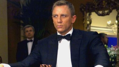 James Bond sits at a gaming table in Casino Royale