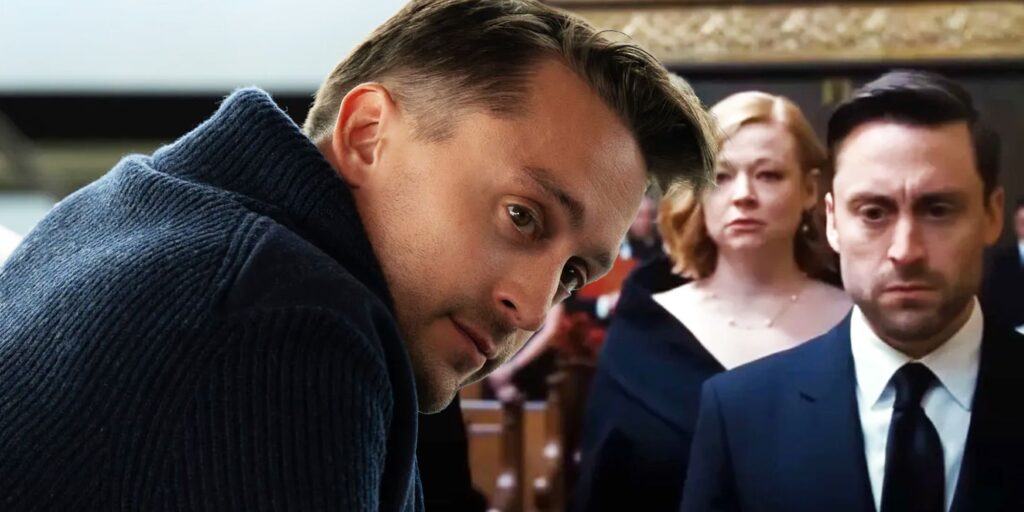 Roman and Logan Roy's funeral scene