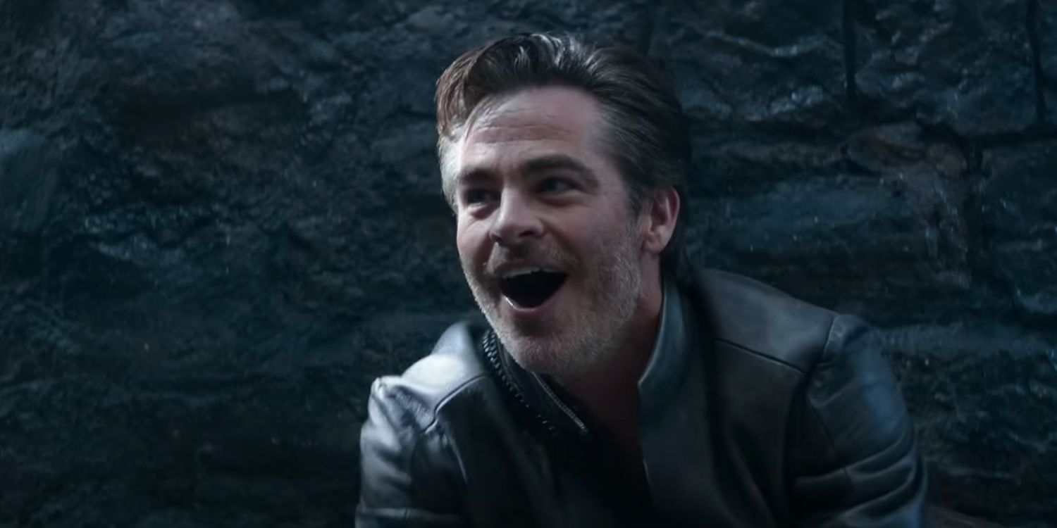 Chris Pine as Edgin smiling in Dungeons and Dragons Honor Among Thieves