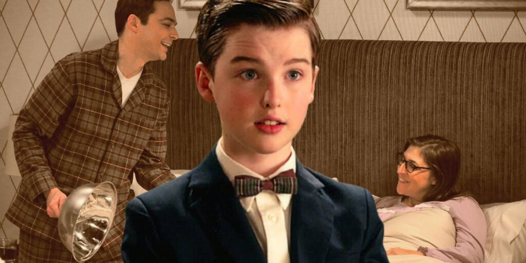 Amy and Sheldon in Big Bang Theory and Young Sheldon