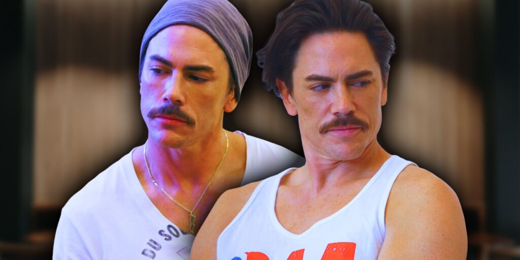 Side by side images of Vanderpump Rules' Tom Sandoval