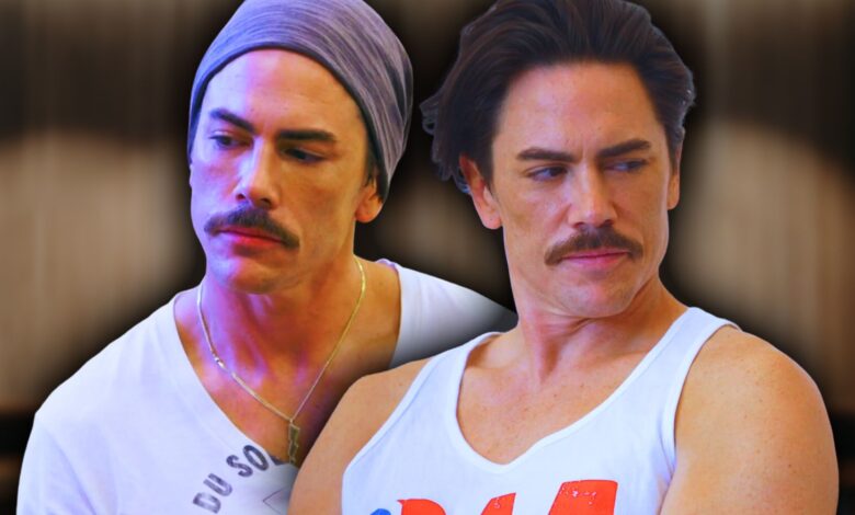 Side by side images of Vanderpump Rules' Tom Sandoval