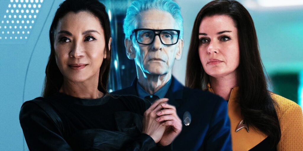 Michelle Yeoh, David Cronenberg, and Rebecca Romijn in Star Trek