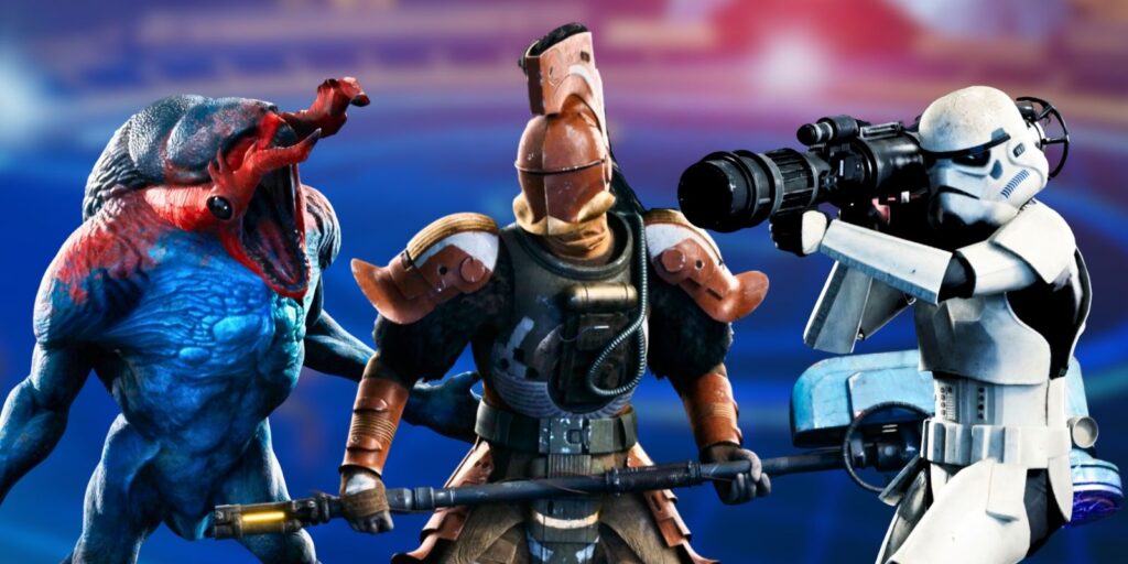 Sutaban Alpha enemy, Bedlam Smasher enemy, and Rocket Launcher Trooper enemy over blurred holotactics board