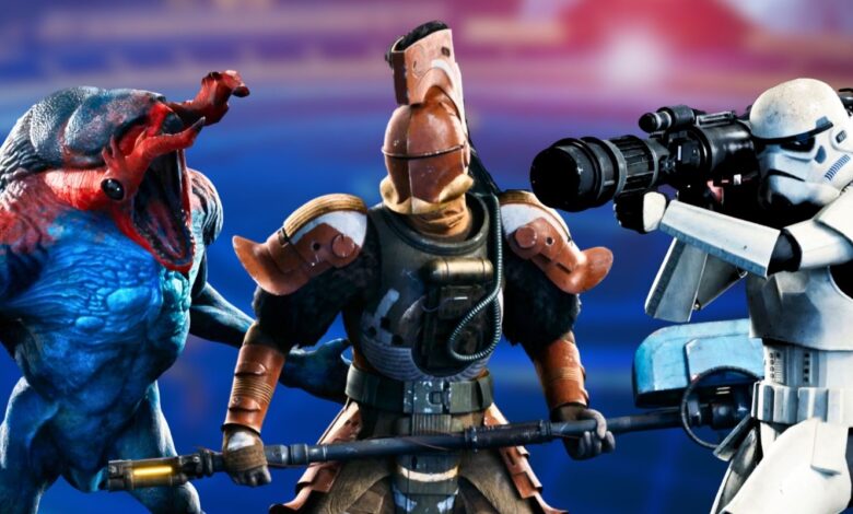 Sutaban Alpha enemy, Bedlam Smasher enemy, and Rocket Launcher Trooper enemy over blurred holotactics board