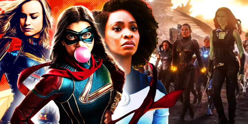 brie larson iman vellani and teyonah parris in the marvels with a force in avengers endgame