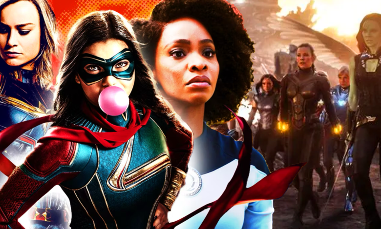 brie larson iman vellani and teyonah parris in the marvels with a force in avengers endgame
