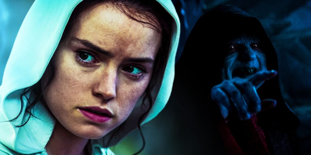Rey and Palpatine in The Rise of Skywalker.
