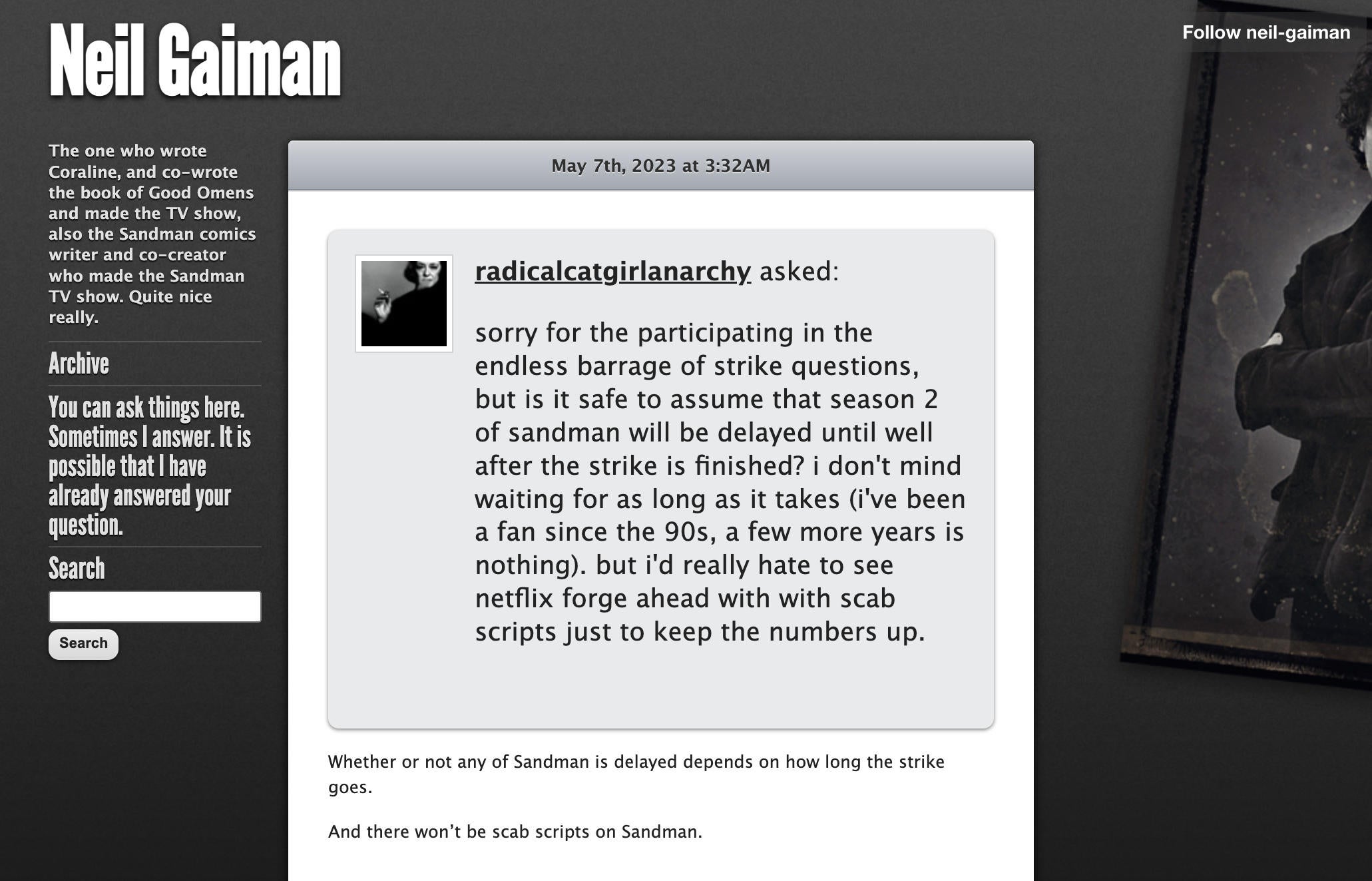 neil-gaiman-respuesta-netflix-sandman-temporada-2-retraso-wga-writers-strike.jpg neil-gaiman-respuesta-netflix-sandman-temporada-2-retraso-wga-writers-strike.jpg