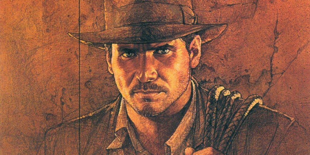 Indiana Jones on the poster for Raiders of the Lost Ark by Drew Stuzan