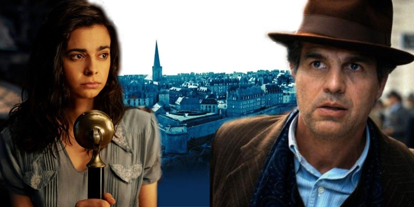 Aria Mia Lobreti and Mark Ruffalo in All the Light We Cannot See