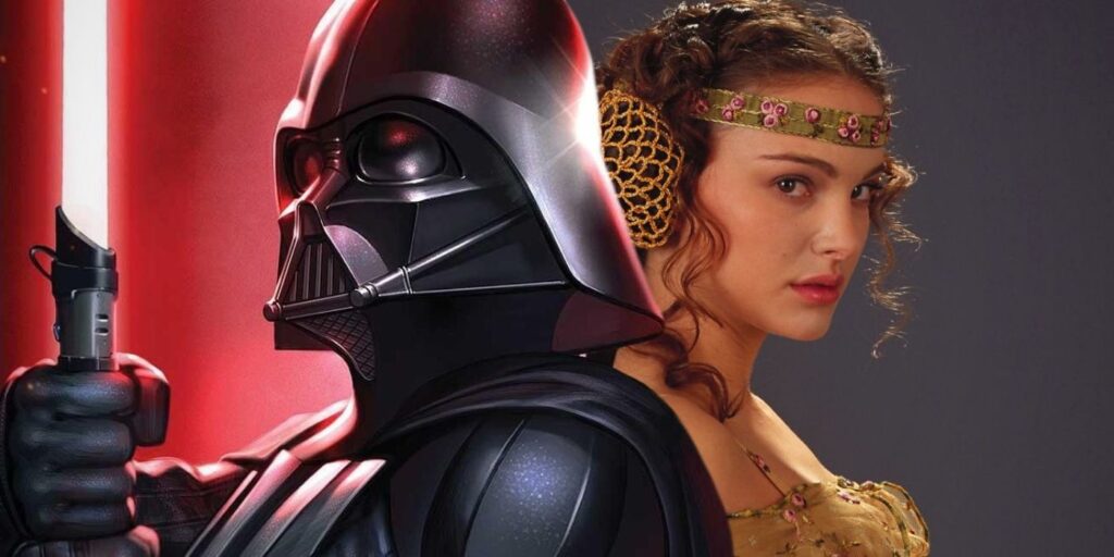 Padme and Darth Vader.