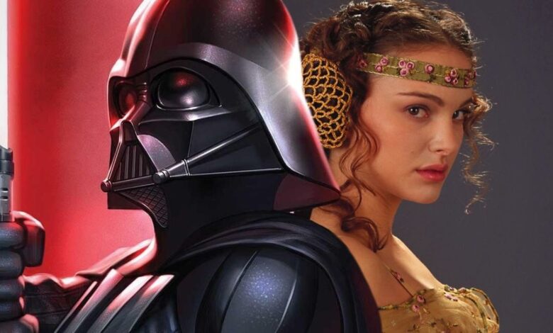 Padme and Darth Vader.