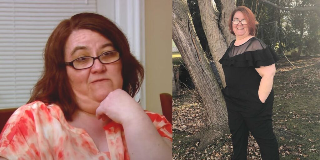 90 Day Fiancé star Danielle Mullins Jbali split image side by side images