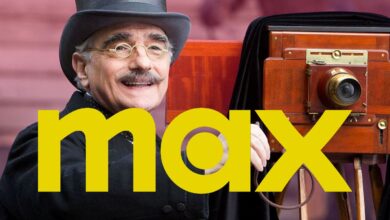 Max Logo in Front of director Martin Scorsese in Hugo