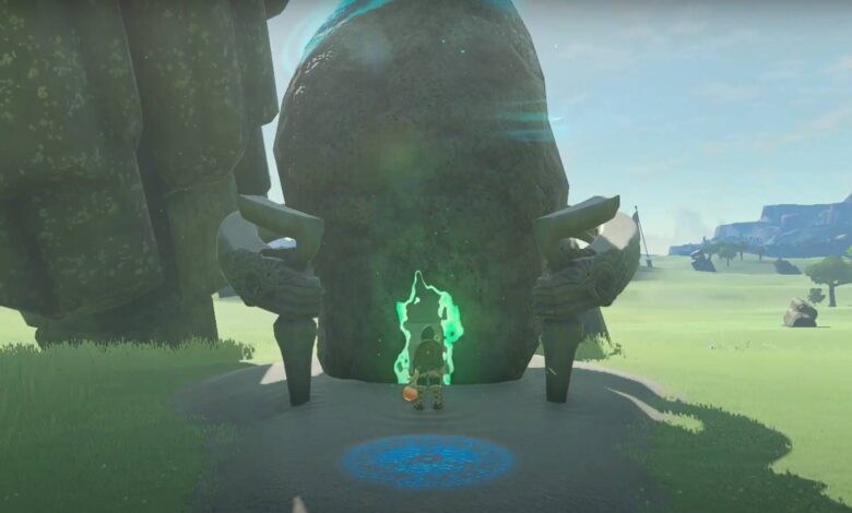 Legend of Zelda: Tears of the Kingdom Jionsin Shrine with Rift Opened for Rotate Object Puzzles