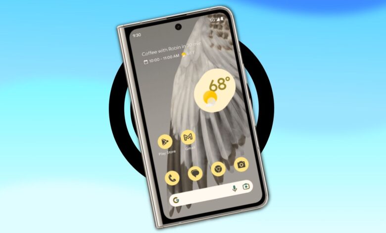 Pixel Fold on a wireless charging pad