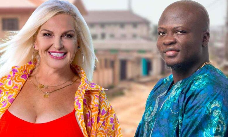 Angela Deem and Michael Ilesanmi on 90 Day Fiance in colorful outfits smiling