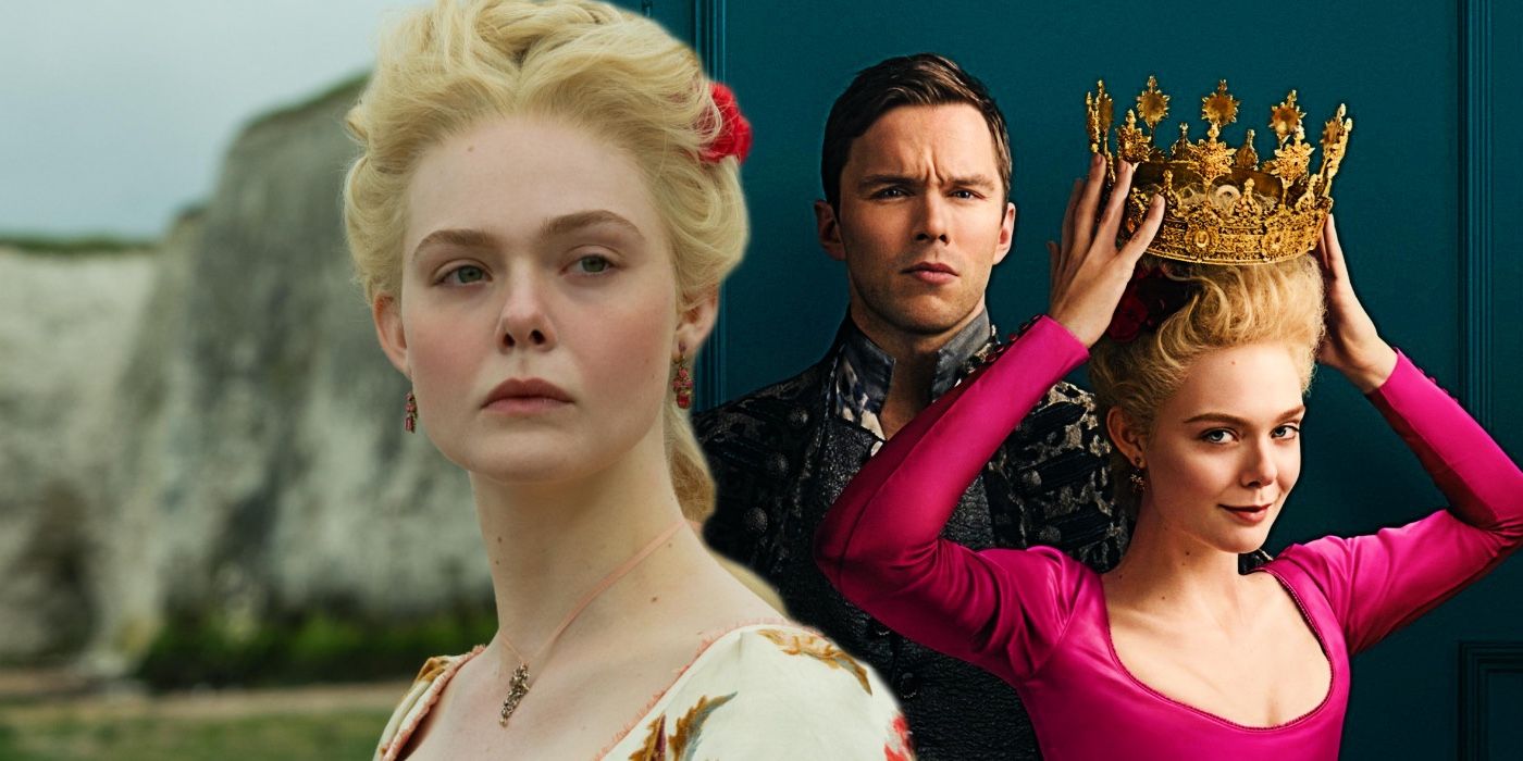 A composite image of Catherine and Peter from The Great