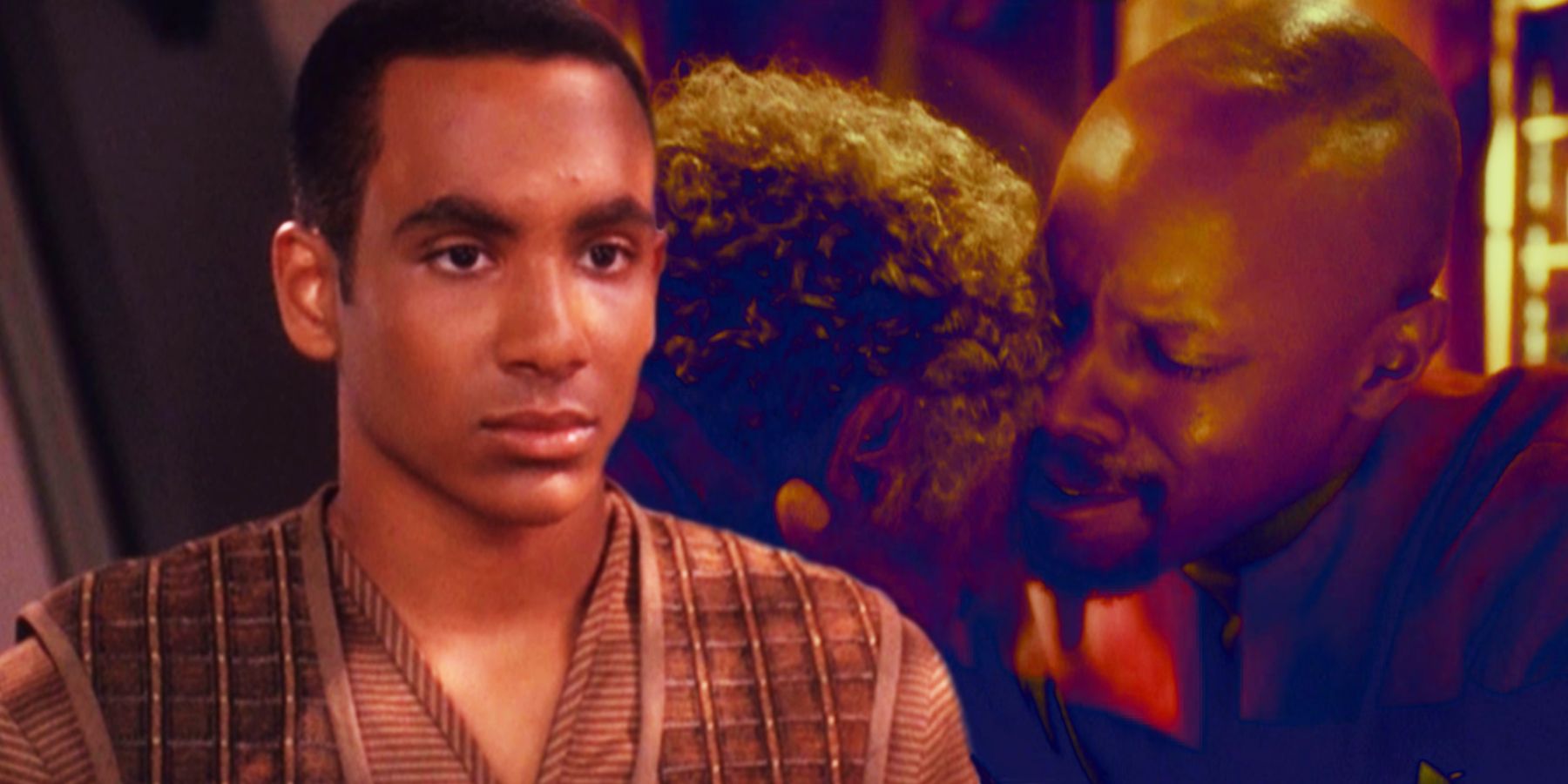 Cirroc Lofton as Jake Sisko, and Tony Todd and Avery Brooks in The Visitor