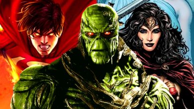 Swamp Thing, Wonder Woman, and Jon Kent Superman in DC Comics