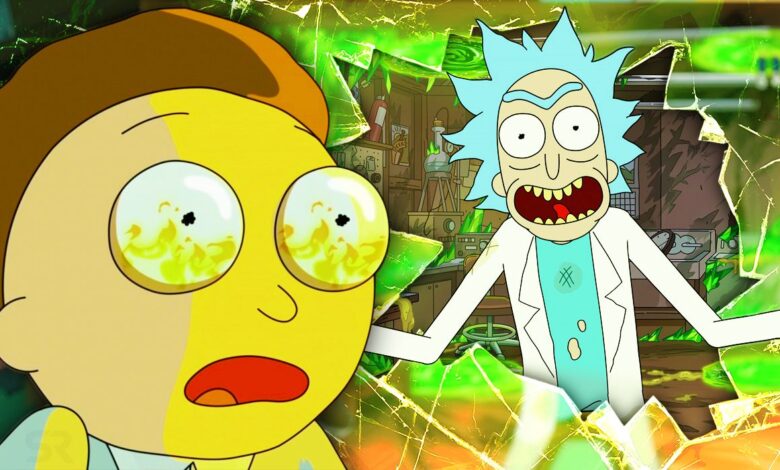 Rick and Morty with Morty eyes on fire