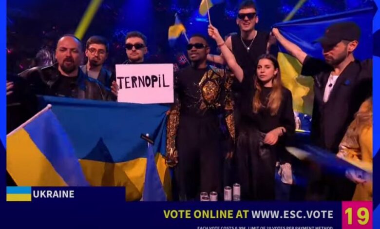 ¿Qué significa el cartel de 'Ternopil' que han enseñado los representantes de Ucrania en Eurovisión?