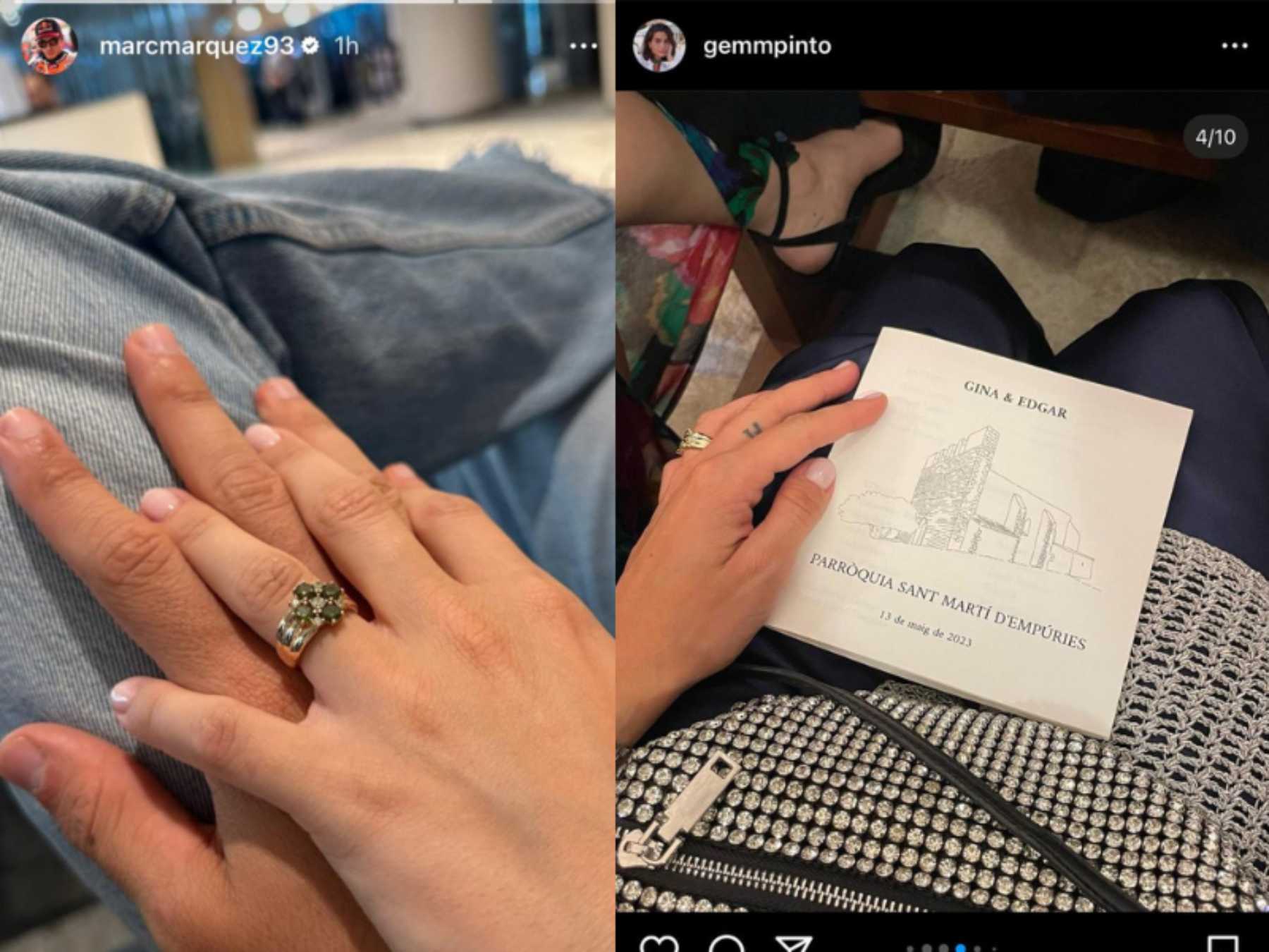 Stories de Marc Márquez y Gemma Pinto / Instagram