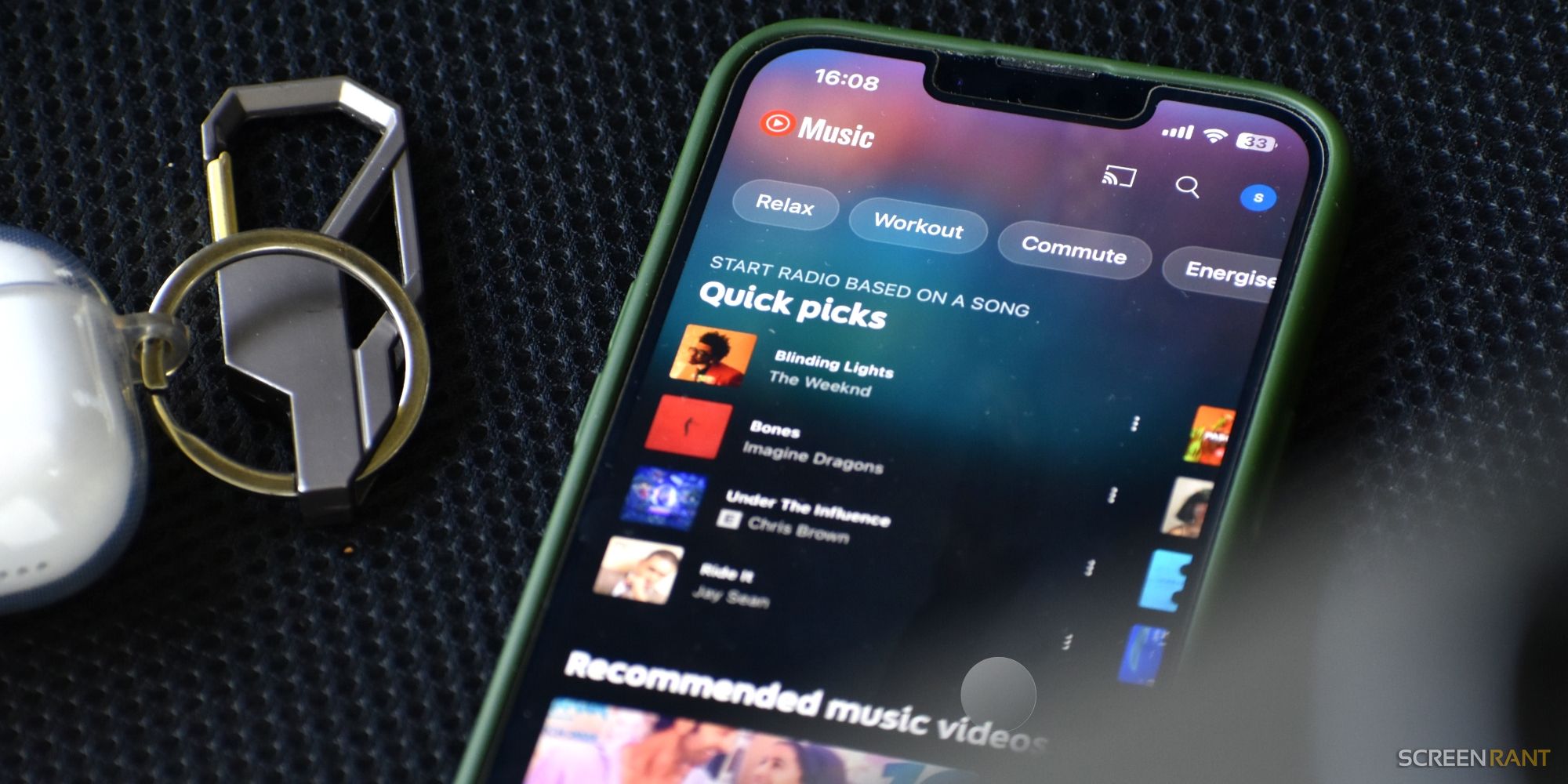 YouTube Music home screen