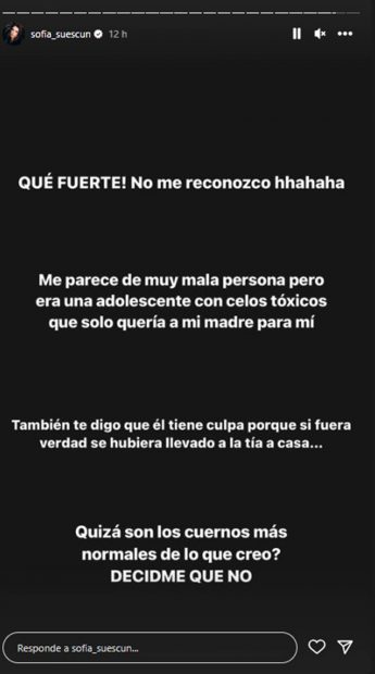 Storie de Sofía Suescun. / Instagram