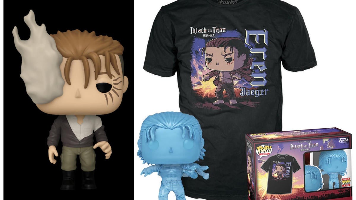 Attack On Titan Eren Jaeger Funko Pop y Tee, Exclusivo de Porco Galliard presentado