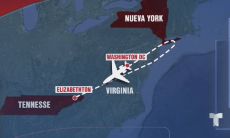 Aeronave vuela sobre Washington y se estrella en Virginia