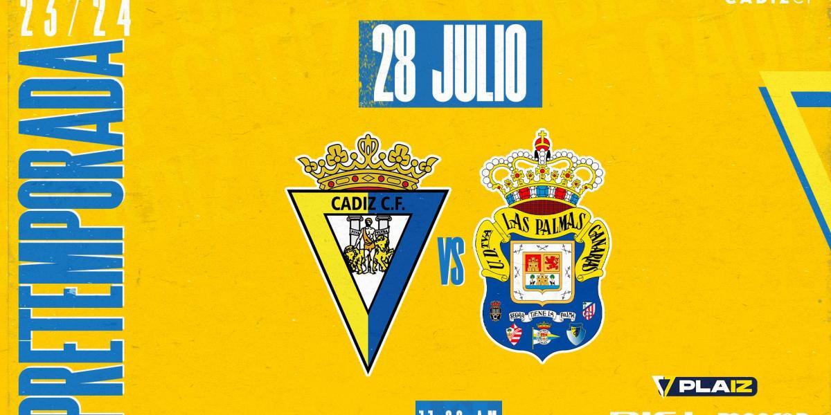 Cádiz y Las Palmas, amistoso el 28 de julio