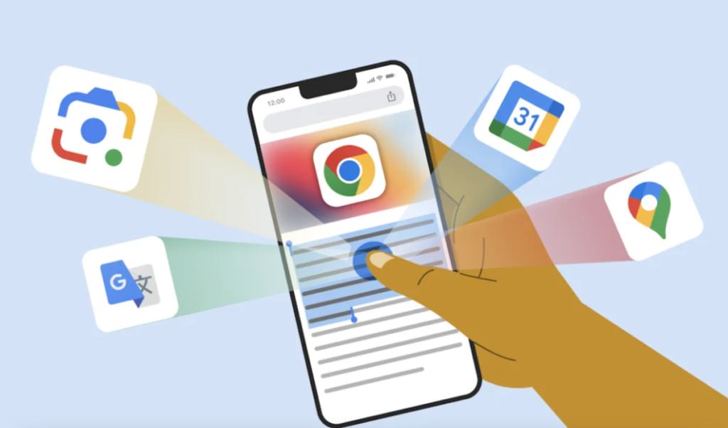 Chrome en iOS para obtener soporte integrado de Lens, junto con nuevas integraciones de Maps y Calendar