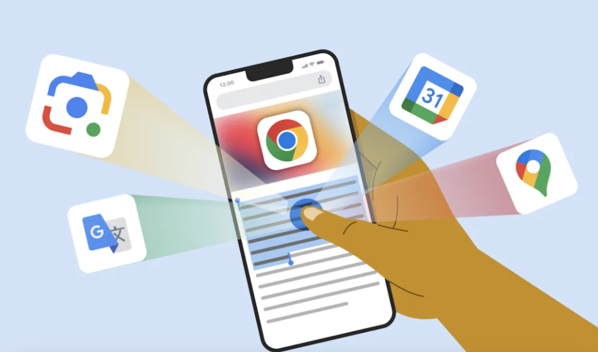 Chrome en iOS para obtener soporte integrado de Lens, junto con nuevas integraciones de Maps y Calendar