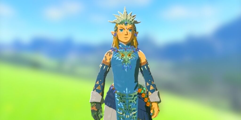 Link wearing the Frostbite Armor Set In Zelda: Tears of the Kingdom