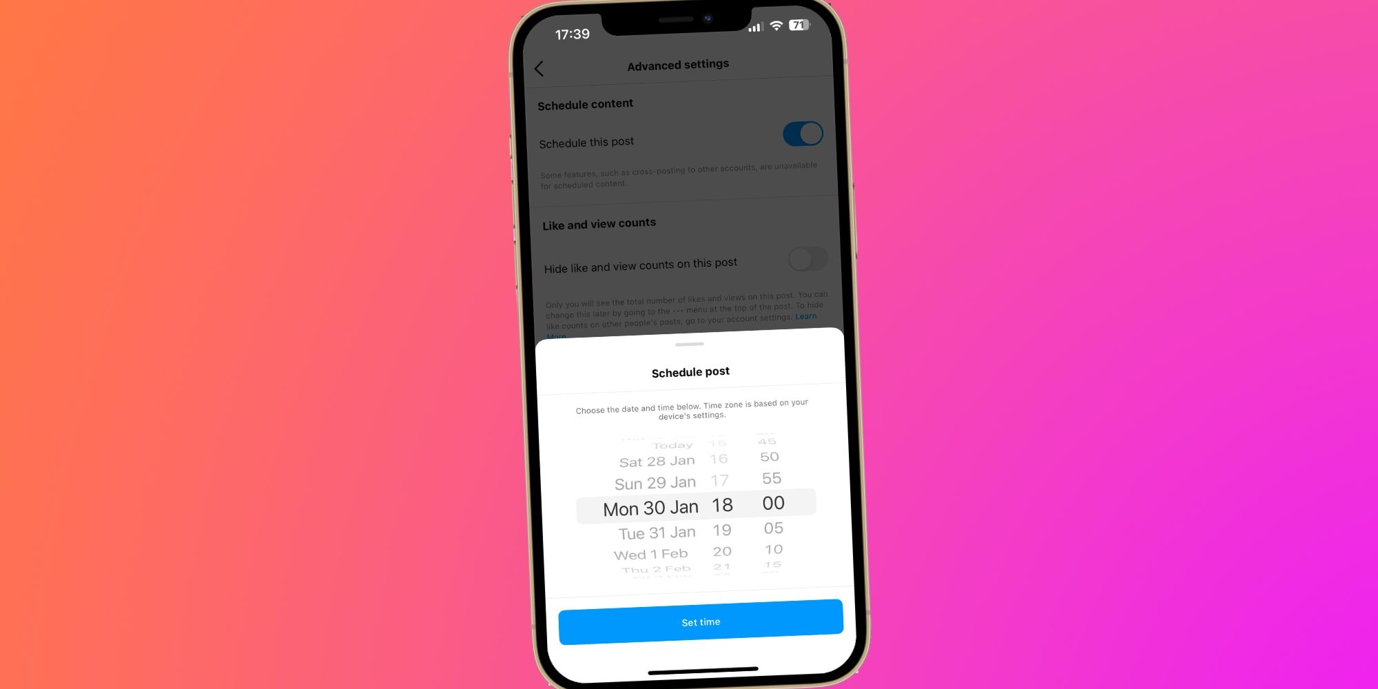 how to use Instagram Scheduled content feature