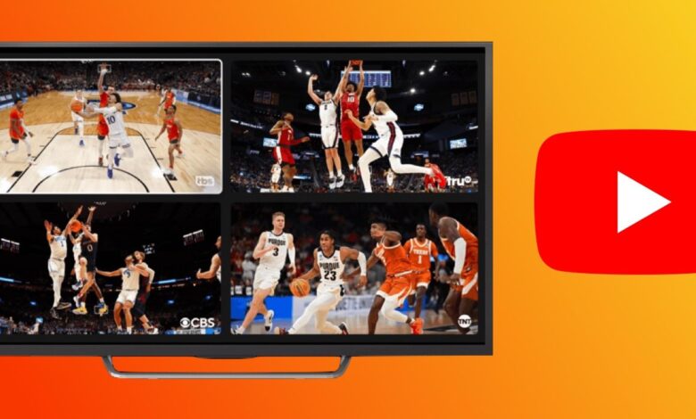 YouTube TV Multiview mode with YouTube logo
