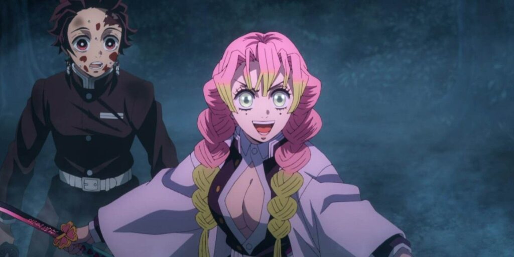 Love Hashira Mitsuri Kanroji in Demon Slayer Season 3 Episode 9