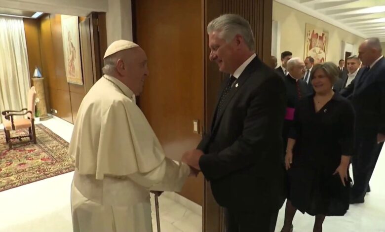 El Papa Francisco recibe a Miguel Díaz-Canel a menos de una semana de salir del hospital