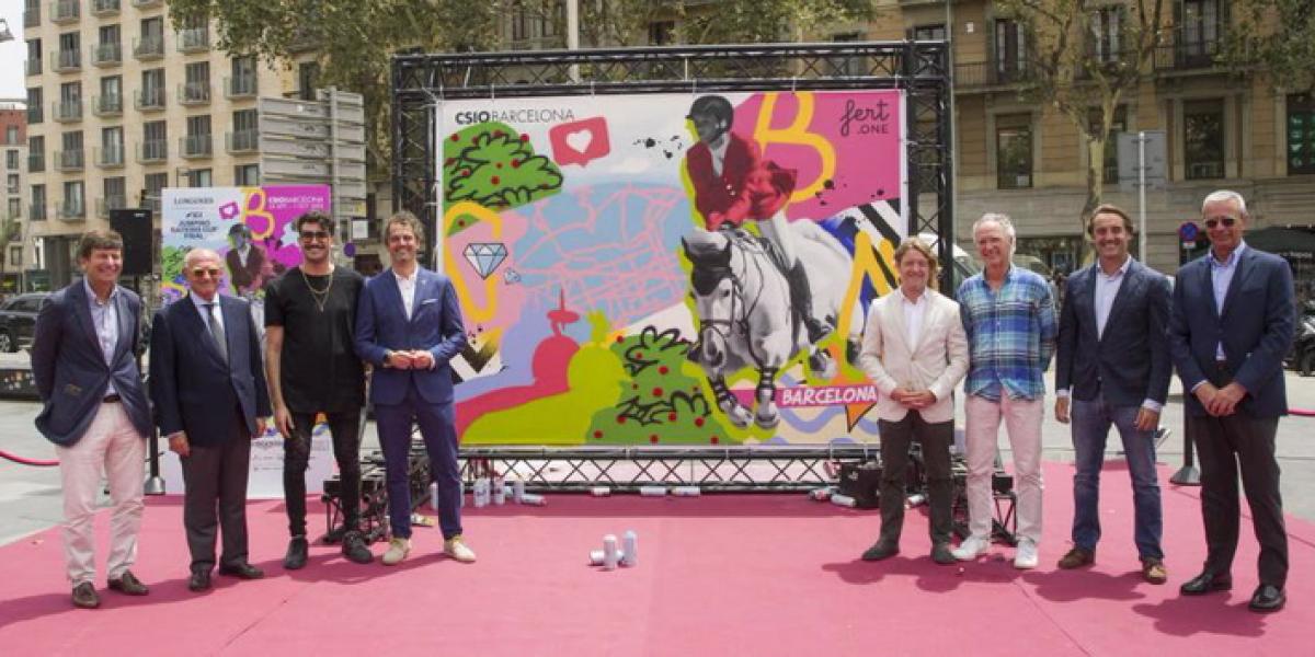 El cartel del CSIO Barcelona 2023 cobra vida con el arte urbano de Fert.one