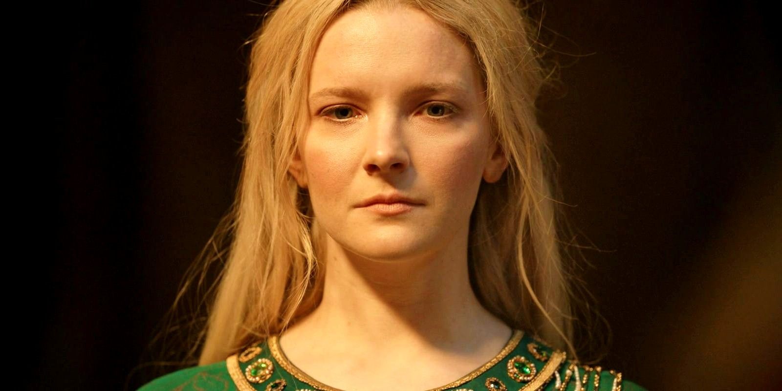 Galadriel looking straight ahead in The Lord of the Rings The Rings of Power season 1 episode 8