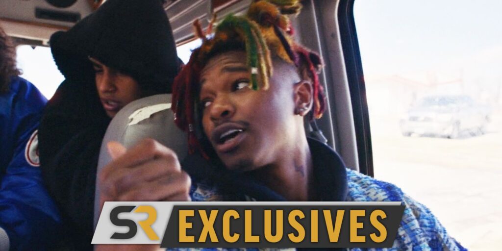 Characters freestyling in van in Lost Soulz clip