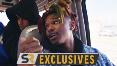 Characters freestyling in van in Lost Soulz clip