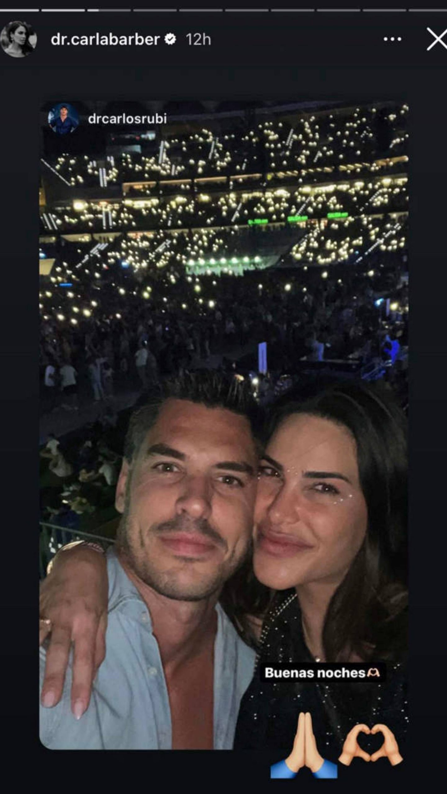 Carla Barber y Carlos Rubí en un concierto/ Instagram